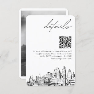 Baltimore Wedding Modern Details QR Code Small Enclosure Card