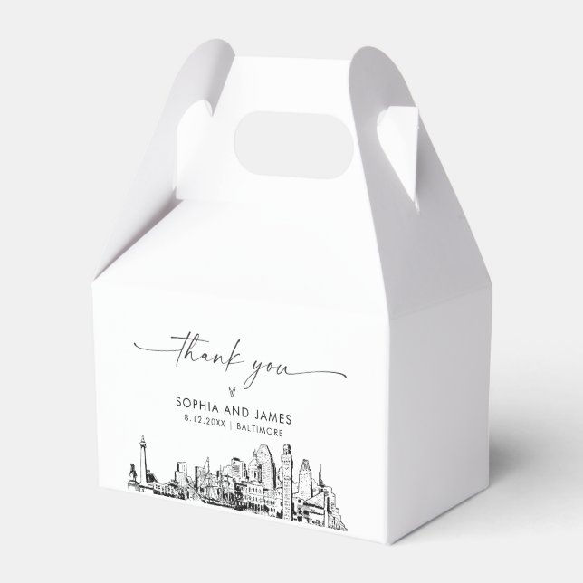 Baltimore Wedding Personalised Favour Box (Front Side)