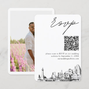 Baltimore Wedding RSVP QR Code Small Enclosure Card