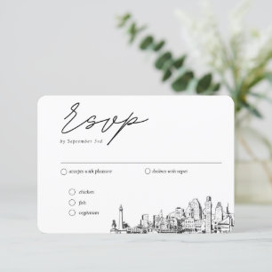 Baltimore Wedding Traditional RSVP Meal Options Enclosure Card