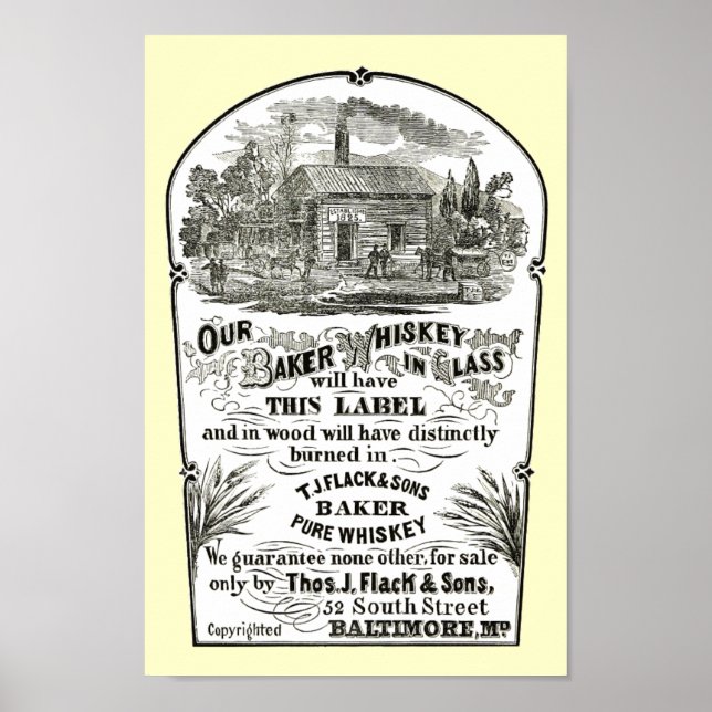 Baltimore Whiskey Vintage 1867 Poster (Front)