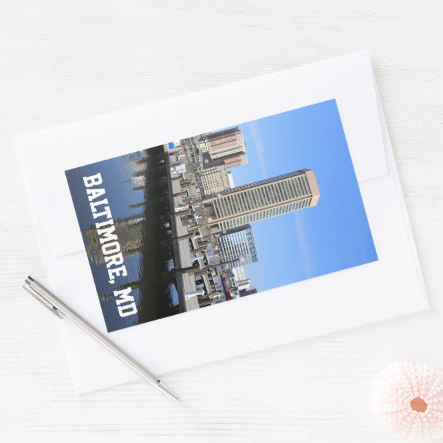 Baltimore's Inner Harbour World Trade Centre Photo Rectangular Sticker (Envelope)
