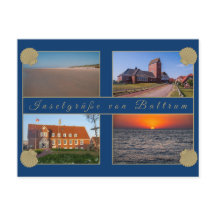 Baltrum View Map - Island greeting