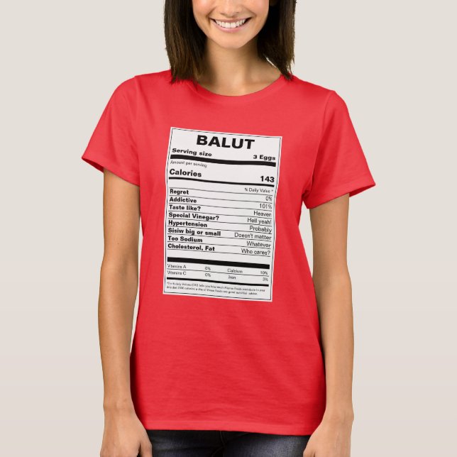 Balut Nutrition Facts T-Shirt (Front)