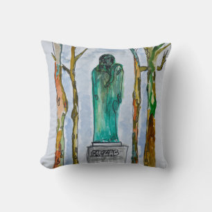 Balzac Statue by Rodin   Paris, France Cushion