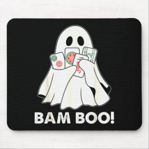 Bam Boo Halloween Ghost Mahjong Funny Costume Game Mouse Pad
