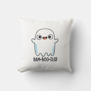 Bam-boo-zled Funny Halloween Confused Ghost Pun  Cushion