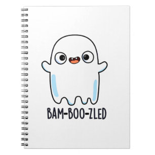 Bam-boo-zled Funny Halloween Confused Ghost Pun Notebook