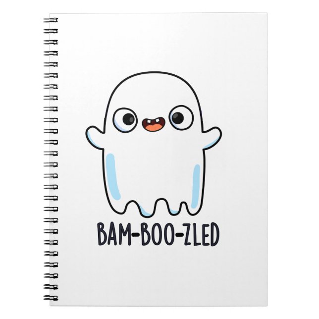Bam-boo-zled Funny Halloween Confused Ghost Pun  Notebook (Front)