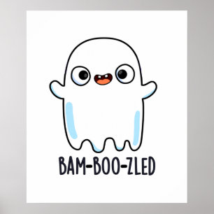 Bam-boo-zled Funny Halloween Confused Ghost Pun Poster