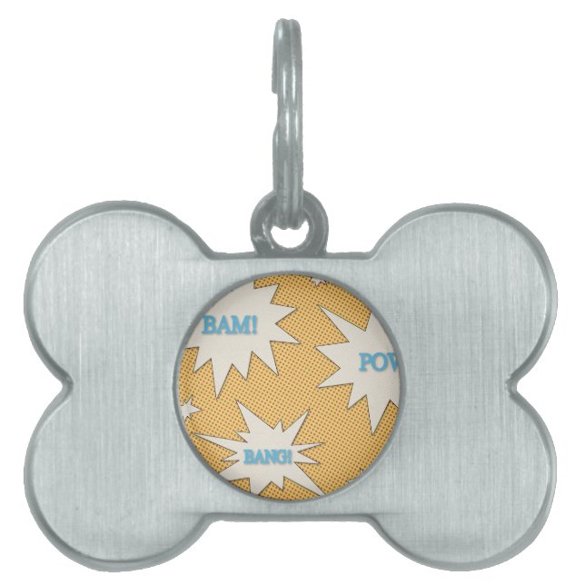 Bam! Pow! Bang! Comic Style Pet Name Tag (Front)