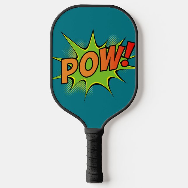 Bam! Pow! Vintage Comic Book Graphics Pickleball Paddle (Front)