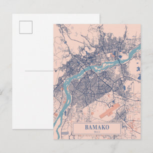 Bamako Mali Breezy City Map Travel Postcard