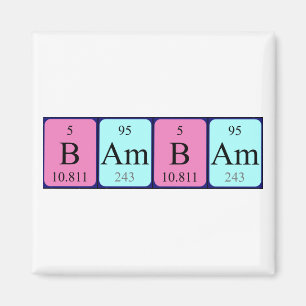 Bambam periodic table name magnet