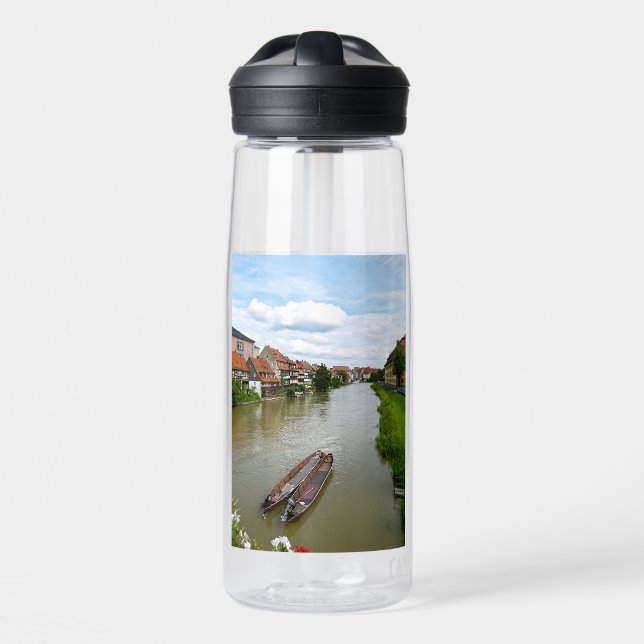 Bamberg Bavaria Regnitz River Painting Effect Art Water Bottle (Front)
