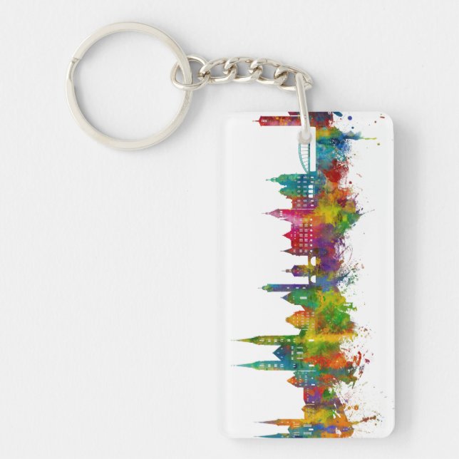 Bamberg Germany Skyline Key Ring (Front)