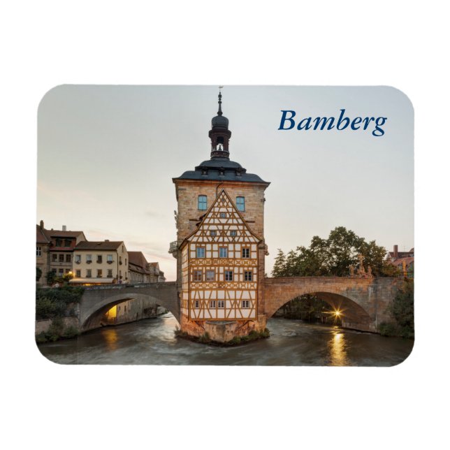 Bamberg Old Town Hall and Obere Bridge Magnet (Horizontal)