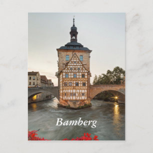 Bamberg Old Town Hall and Obere Bridge Postcard