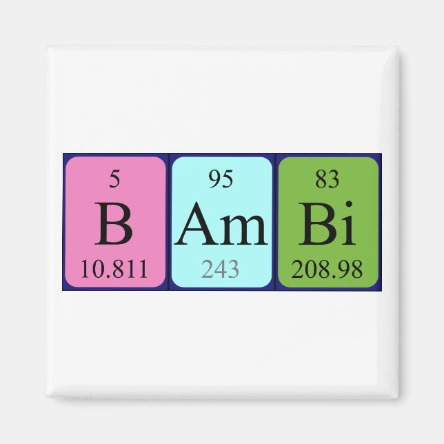Bambi periodic table name magnet (Front)