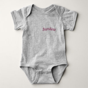 Bambina / 'Baby Girl' Mammaprada Bodysuit, Gray Baby Bodysuit