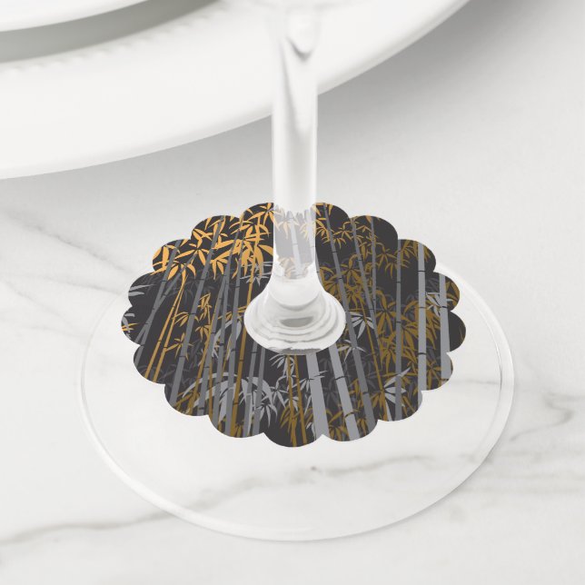Bamboo 4 wine glass tag (Close Up)