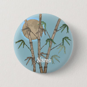 Bamboo  6 cm round badge