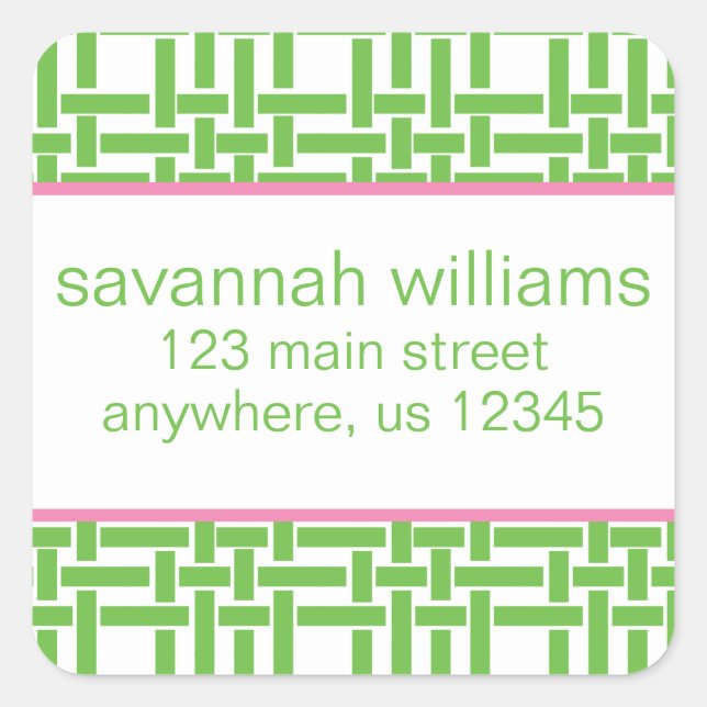 Bamboo and Grosgrain Return Address Labels (Front)