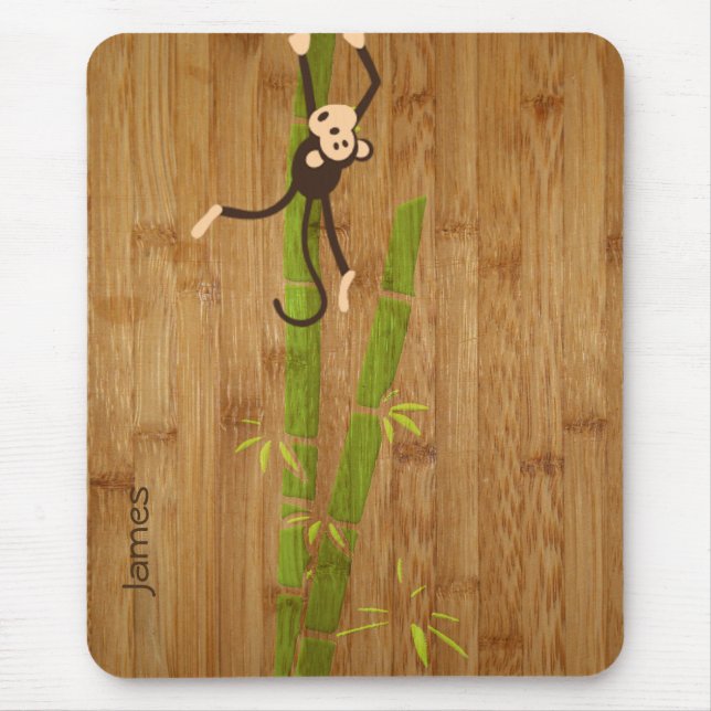 Bamboo and Monkey Funny Mousepad (Front)