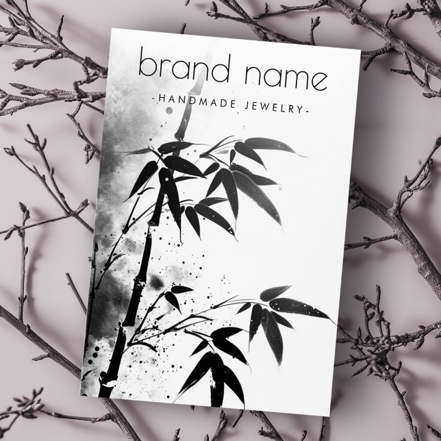 Bamboo Asian ink drawing earring display card (Bamboo Asian ink drawing earring display card)