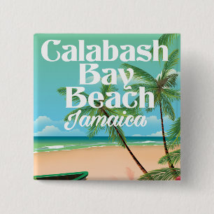Bamboo Beach Jamaica 15 Cm Square Badge