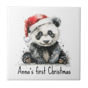 Bamboo Bear's First Christmas, custom Tile