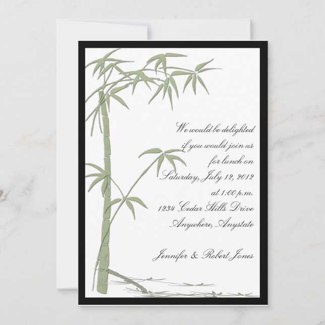 Bamboo Beauty Party Invitation (Front)