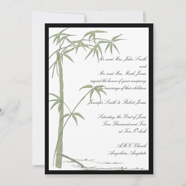 Bamboo Beauty Wedding Invitation (Front)