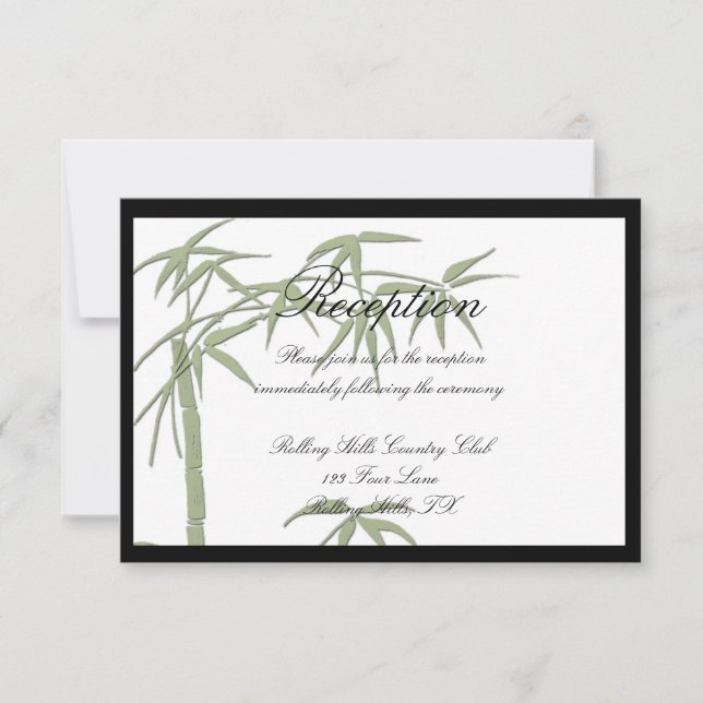 Bamboo Beauty Wedding Reception Invitation (Front)