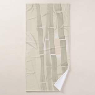 Bamboo, beige background bath towel set