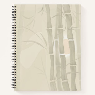 Bamboo, beige background notebook