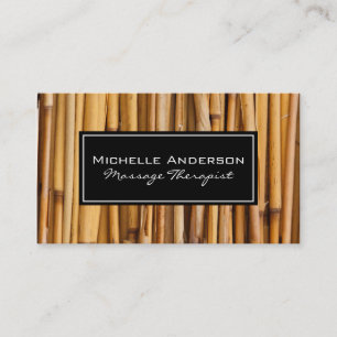 Bamboo Black Frame White Border Business Card