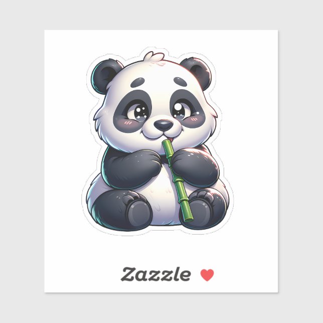 Bamboo Bliss Panda Custom-Cut Vinyl Sticker (Sheet)