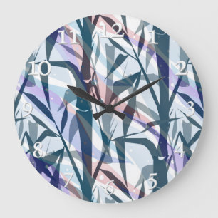 Bamboo branches large clock
