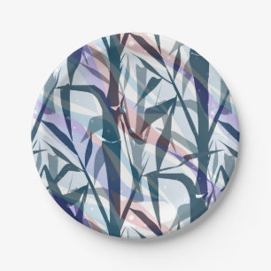 Bamboo branches. paper plate