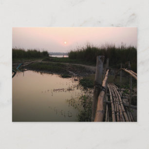 Bamboo Bridge, Ganges, West Bengal, India Postcard