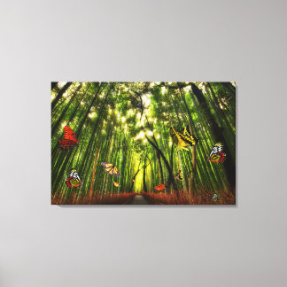 Bamboo & Butterfly Art 2 Wrapped Canvas
