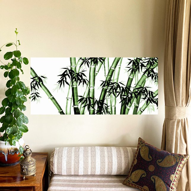 Bamboo Chinese Art - one - green Poster (Creator Uploaded)