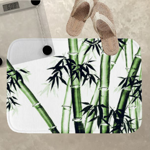 Bamboo Chinese Art - one - green Poster Bath Mat