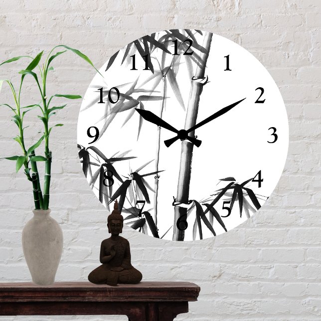 Bamboo - Chinese Style - unframed Round Clock (Creator Uploaded)