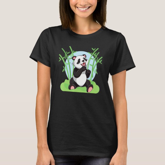 Bamboo Chinese Wildlife Forest Animal Cute Panda B T-Shirt (Front)