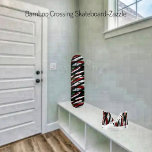 Bamboo Crossing Skateboard<br><div class="desc">Abstract photo, with broad, random stripes, intertwining in, Bold colours of, black, red, dark-green, olive, and white-resembles, stalks of bamboo.</div>