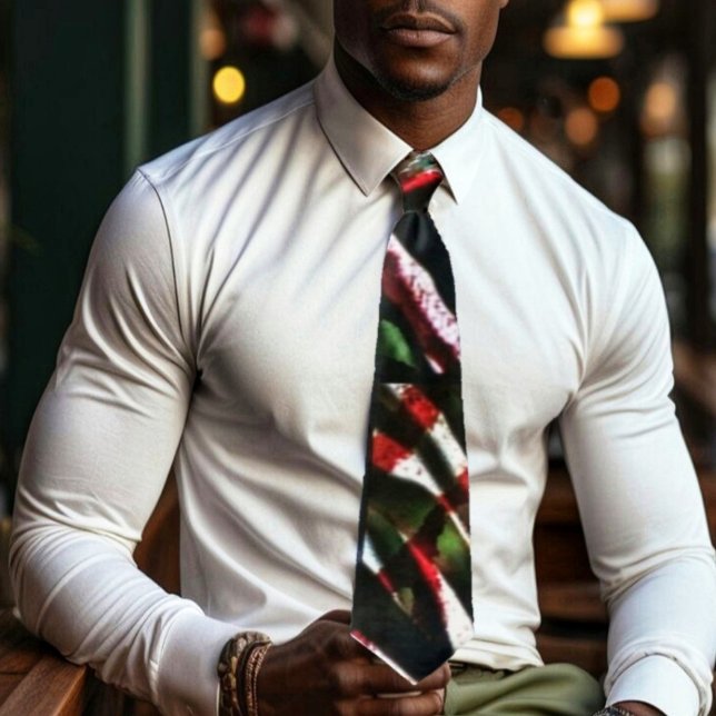 Bamboo Crossing   Tie (This Bamboo Crossing Neck Tie, has the all the colorful aspects, of a very festive Christmas season!)