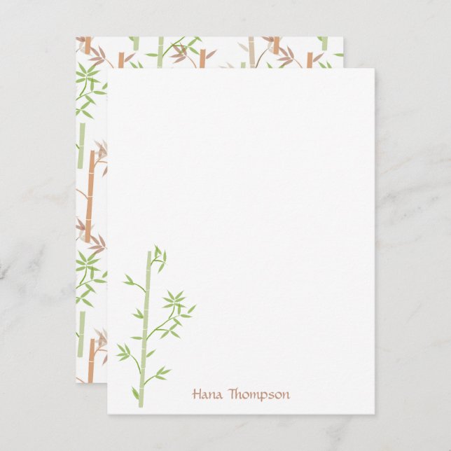 Bamboo Foliage Oriental Greenery Leaves Card (Front/Back)
