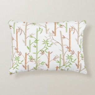 Bamboo Foliage Oriental Greenery Leaves Decorative Cushion